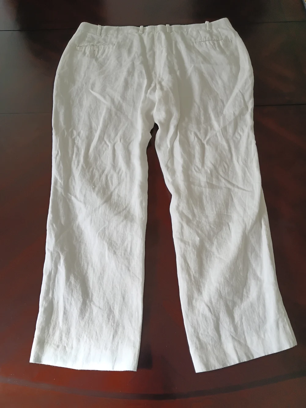 Ralph Lauren Men's White 100% Linen Straight Pants 42x30